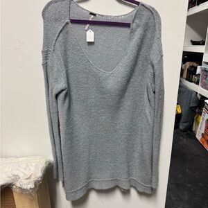 Free People Light Gray Knit Sweater